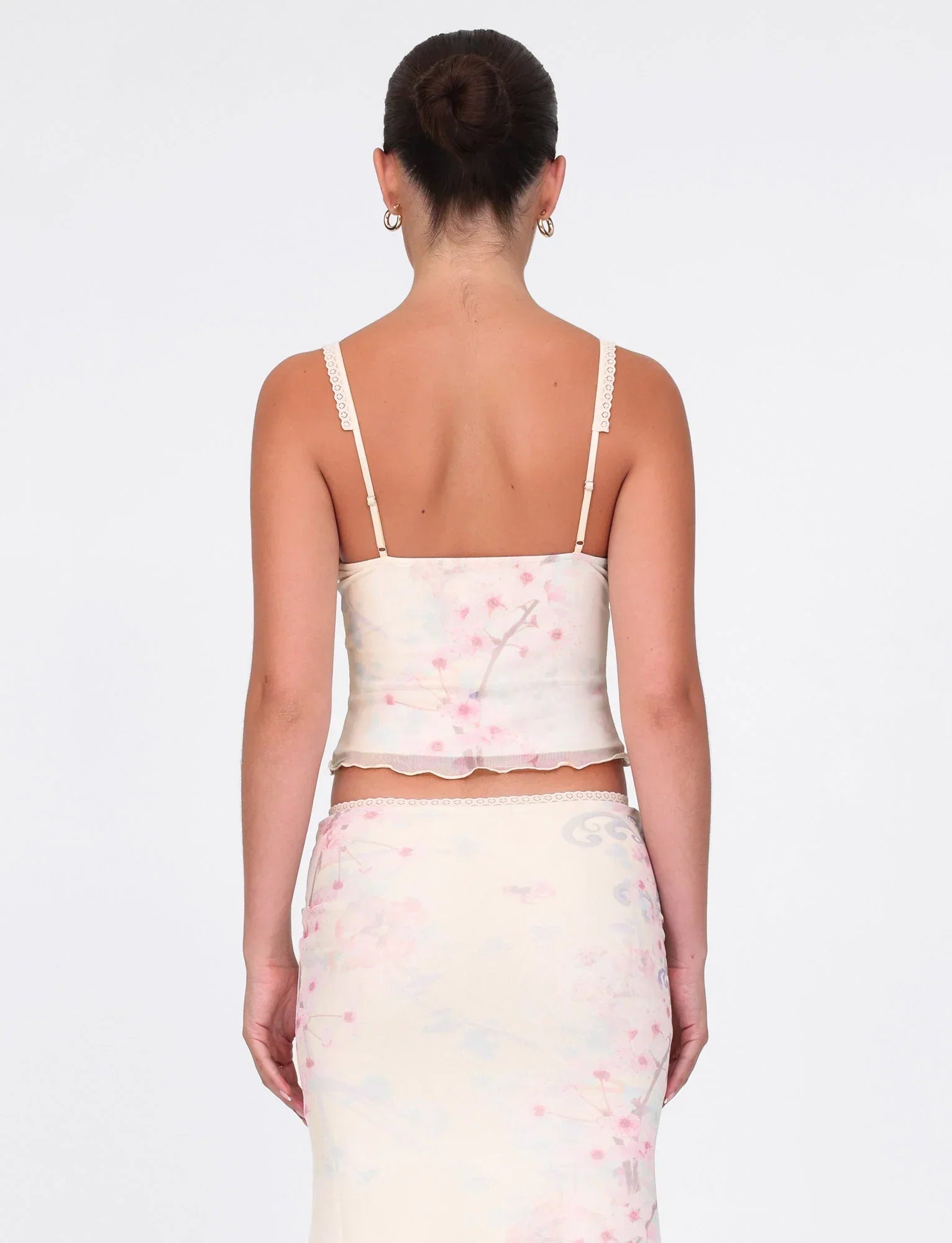 LONIE TOP NEUTRAL FLORAL WASHED CHERRY BLOSSOM