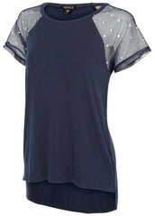 Foil Star Tee Navy Silver