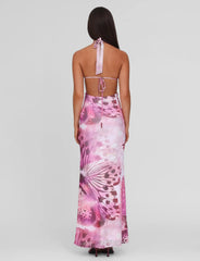 SOLEIL MAXI DRESS MACRO BUTTERFLY