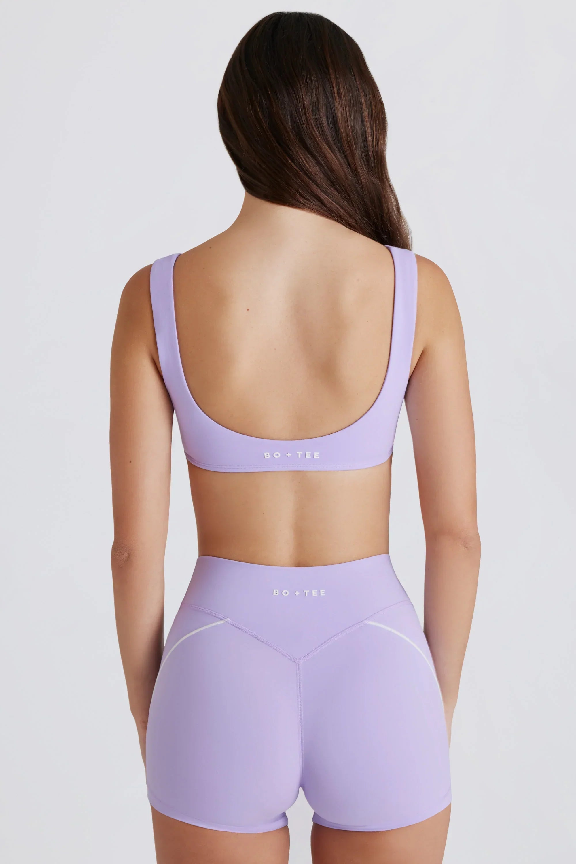Soft Active Twist Front Mini Shorts in Lilac