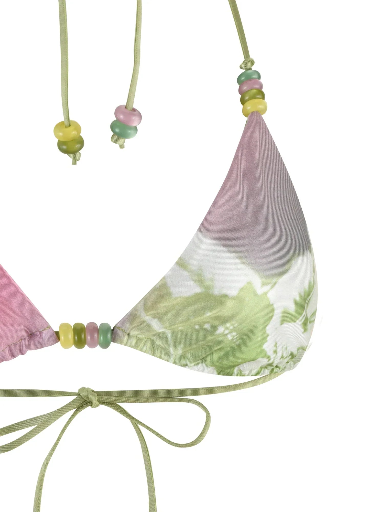 FINLEA BIKINI TOP GREEN FLORAL STRIPE