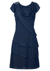 Sleeveless Chiffon Mini Dark Blue