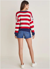 Stars And Stripes Sweater Racing Red Multi