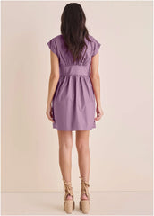 Belted Poplin Mini Dress Valerian