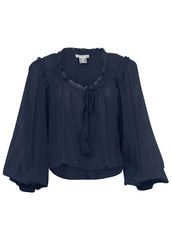Tassel Long Sleeve Top Navy
