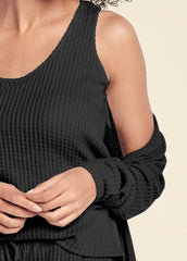 Cozy Waffle 3 Piece Set Black