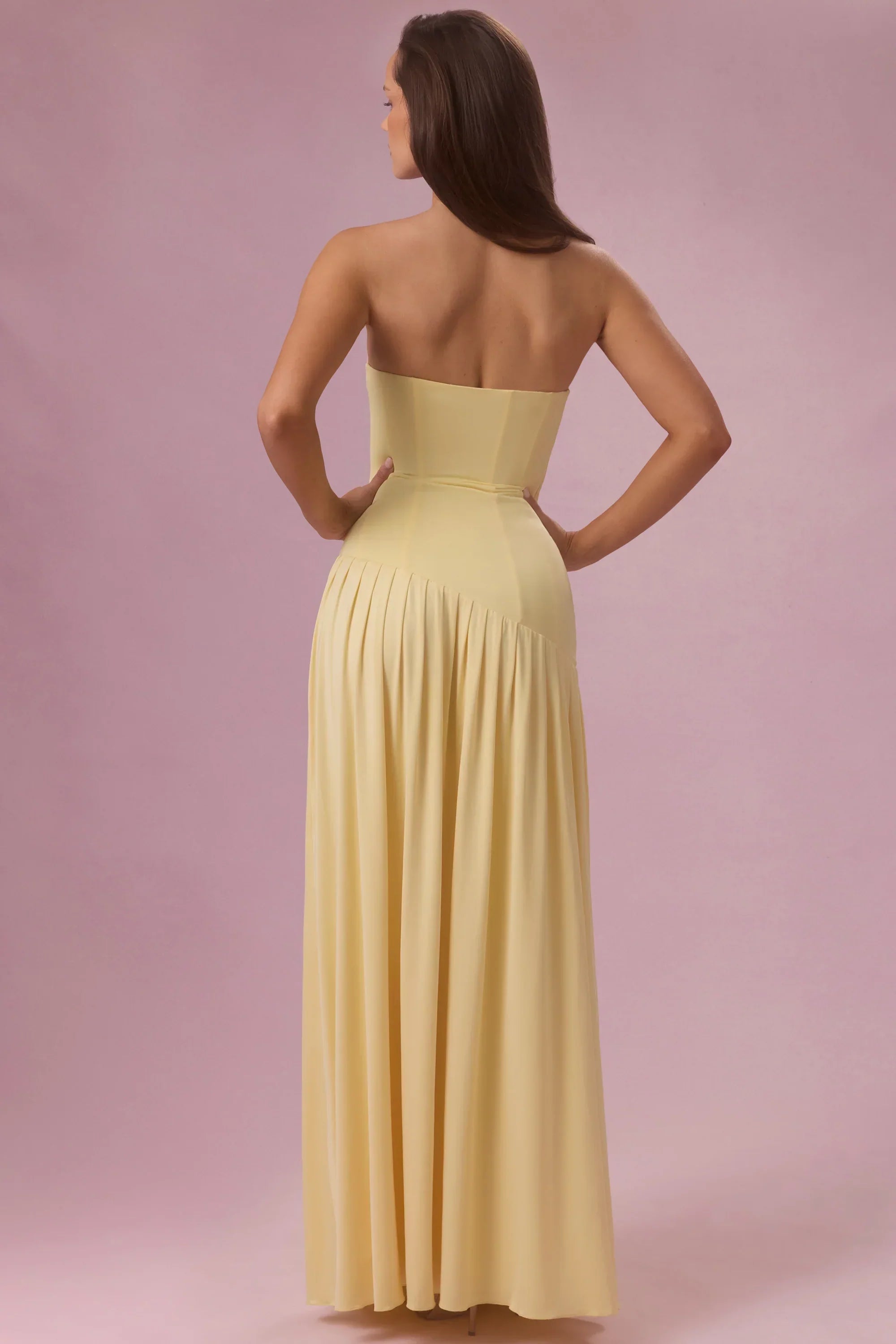 Jersey Strapless Gown in Butter