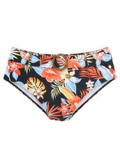 Belted Full Coverage Bottom Red Yellow Tropic