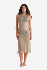 Lagoon Dress Gold Metallic Knit