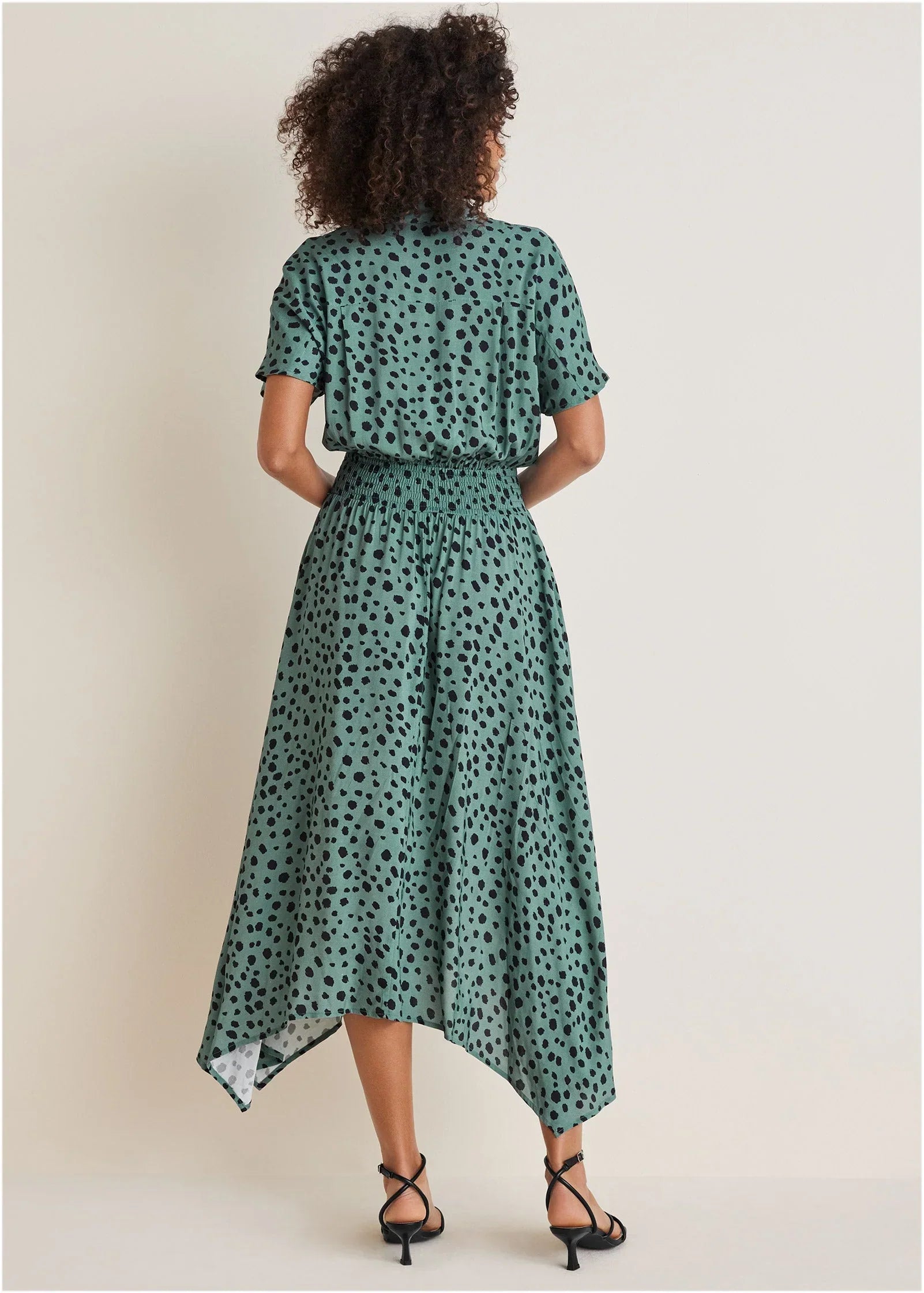 Collared Maxi Dress Green Black