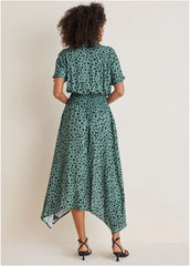 Collared Maxi Dress Green Black