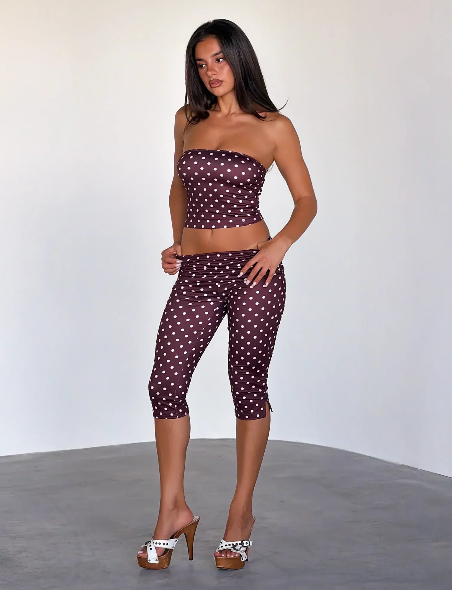VALI POLKA DOT CAPRI CHOCOLATE PINK DOT