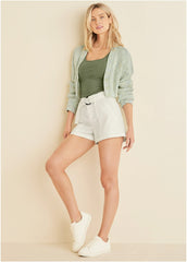 Marled Crop Cardigan Multi Color