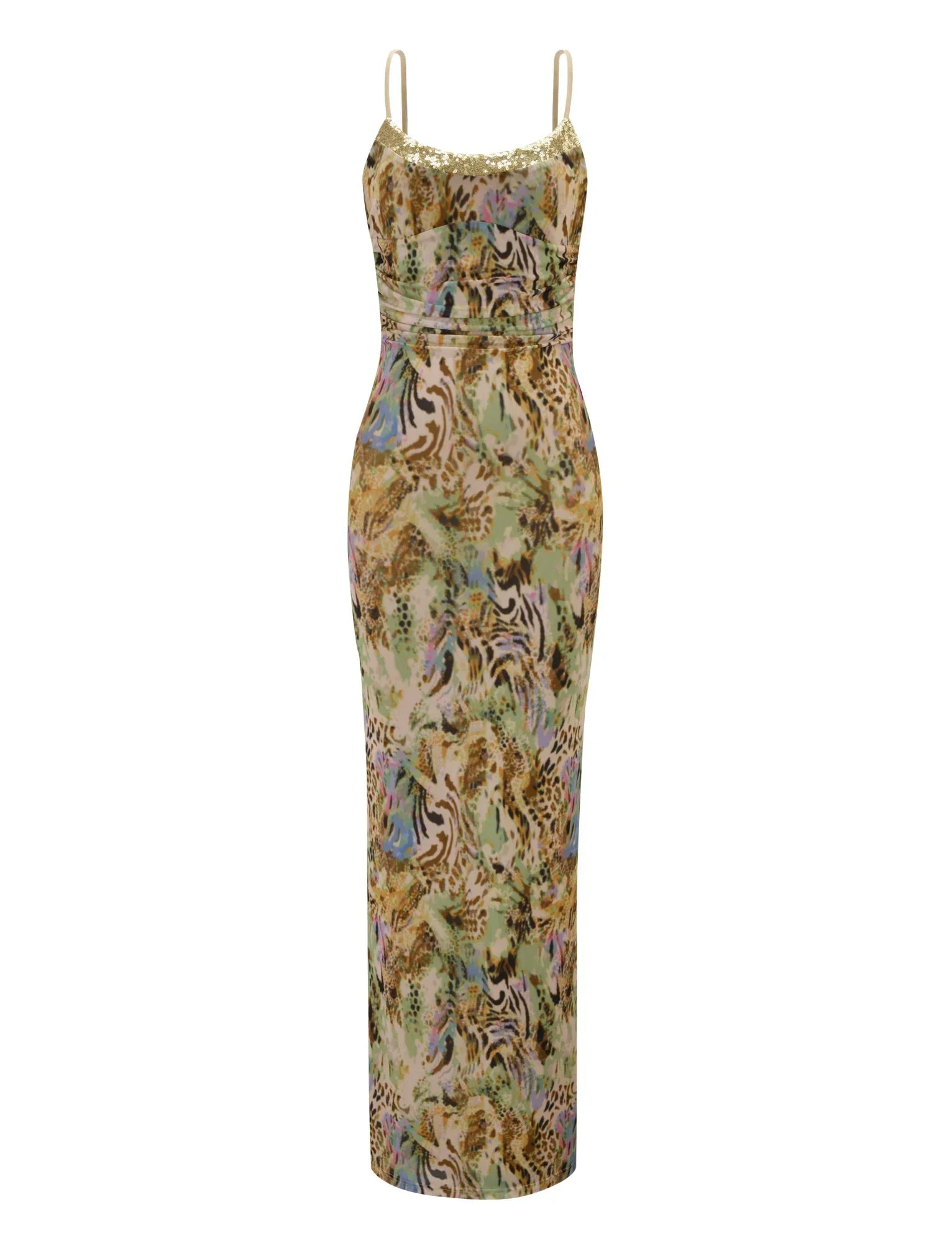 ELYSIUM MAXI DRESS ANIMAL SWIRL