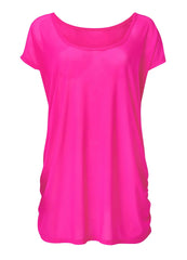 Relaxed Tunic Cover Up Electric Pink