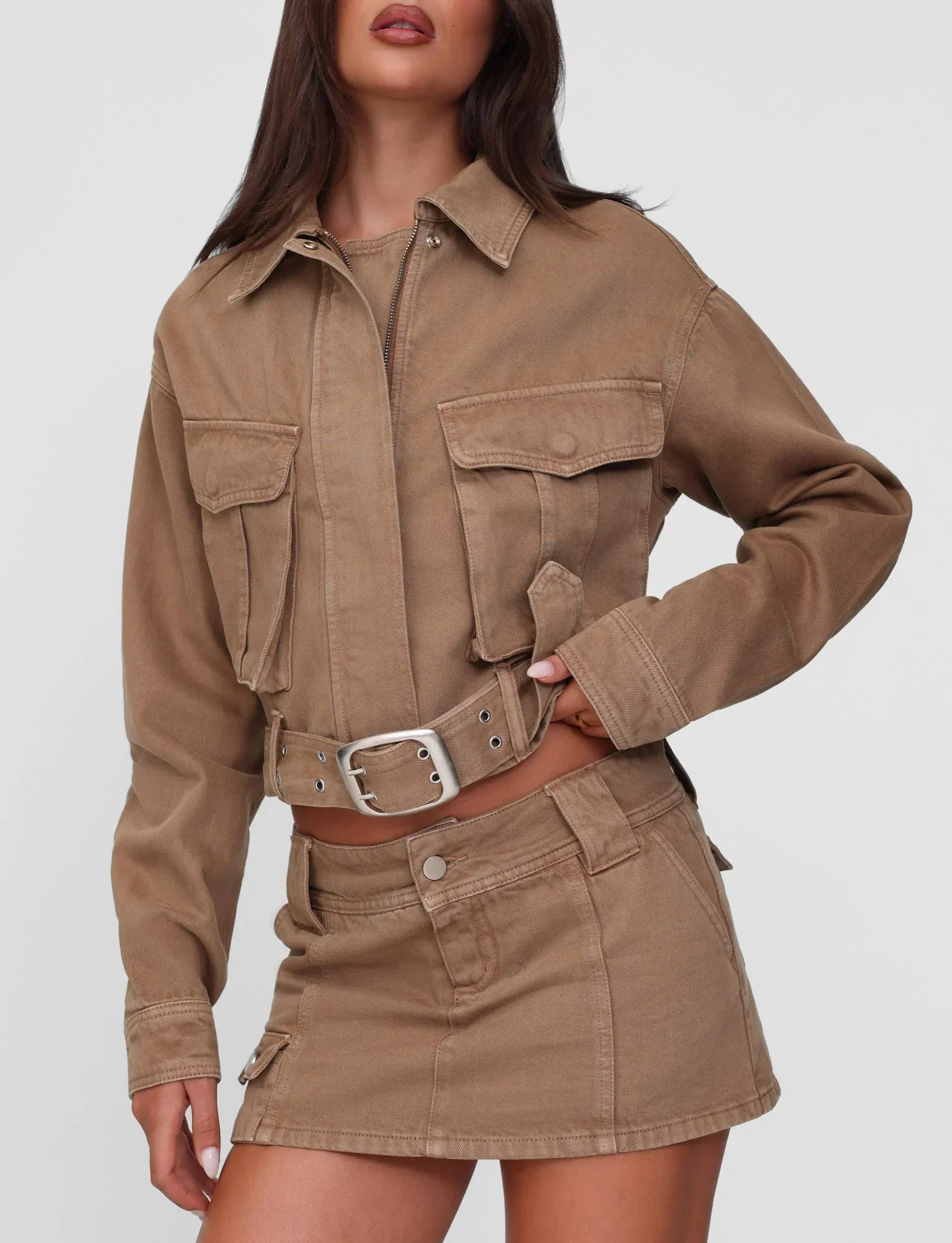 ZELIE MINI SKORT NEUTRAL SANDBLAST WASHED TAN