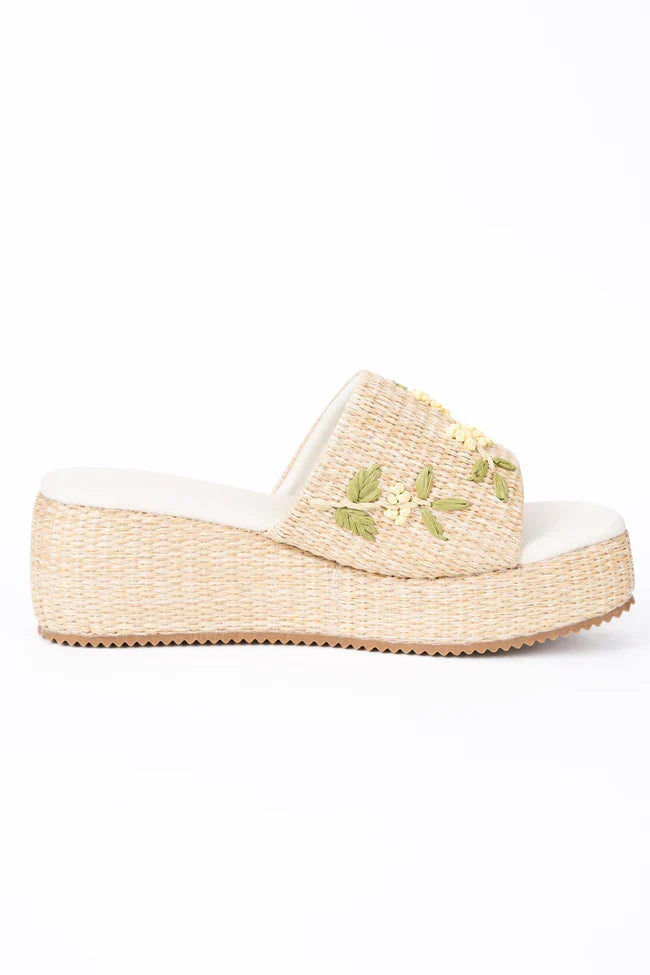 Taniya Yellow Floral Platform Sandal