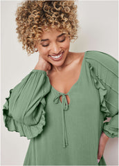 Ruffle Mini Dress Basil