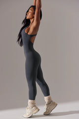 Full Length Cut Out Jumpsuit in Grey