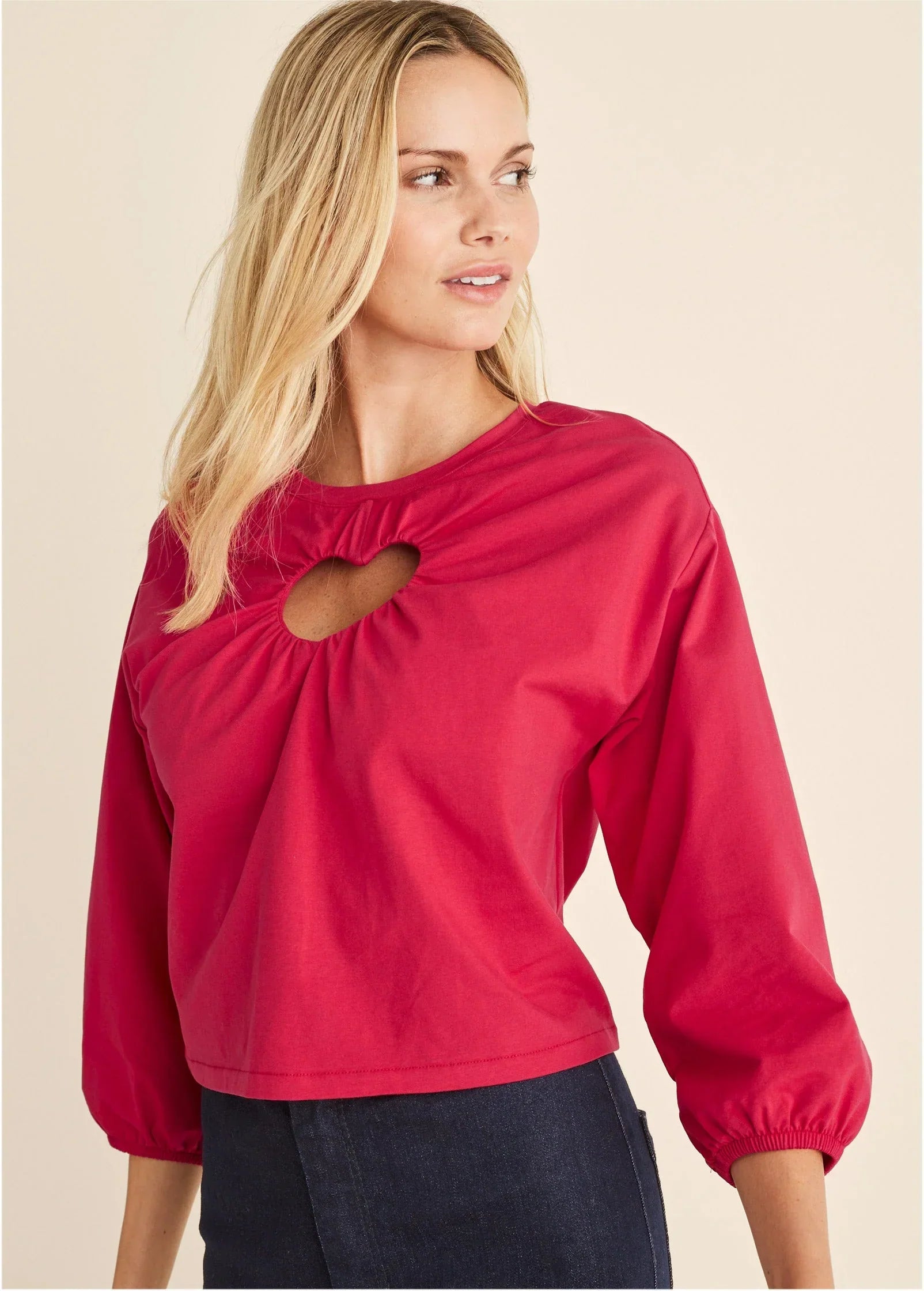 Cut Out Heart Top Red
