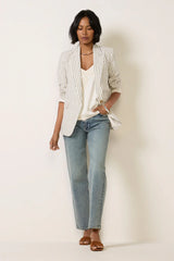 Evan Linen Stripe Blazer