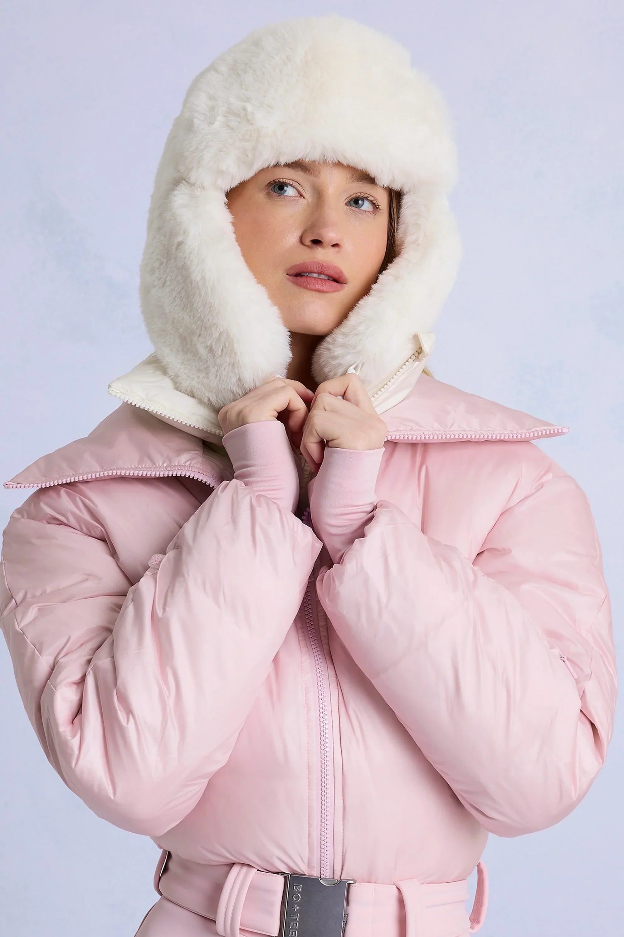 Faux Fur Trapper Hat in Ice