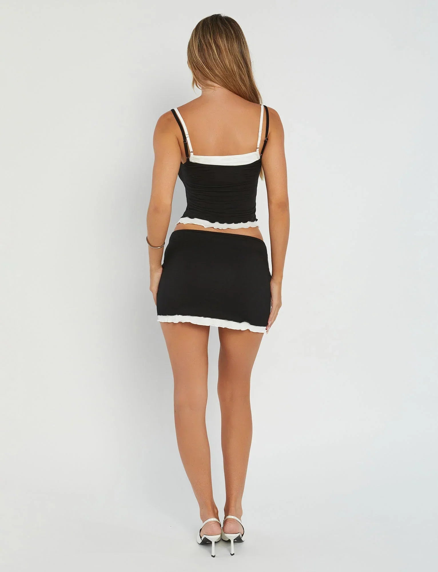 ADAIR TOP BLACK BLACK WHITE