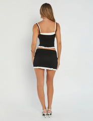 ADAIR TOP BLACK BLACK WHITE