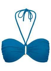 Shapely Ruched Bandeau Top Mykonos Blue