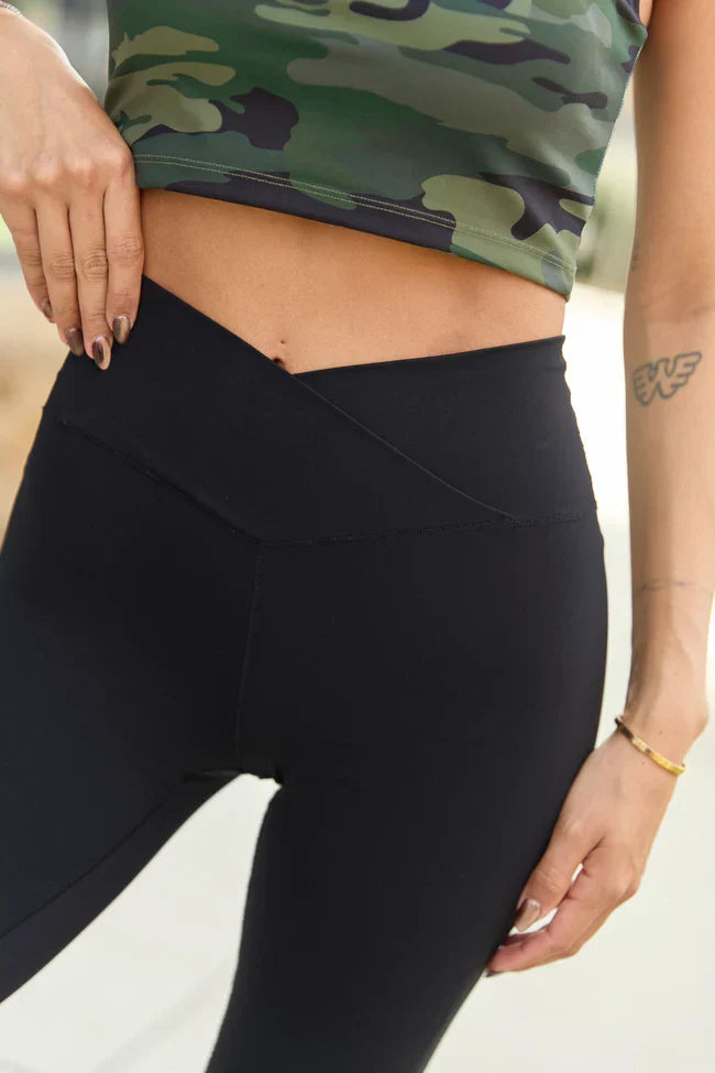 Active State 7 8 High Rise Black Leggings