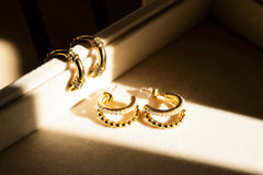 Moti Gold Double Hoops