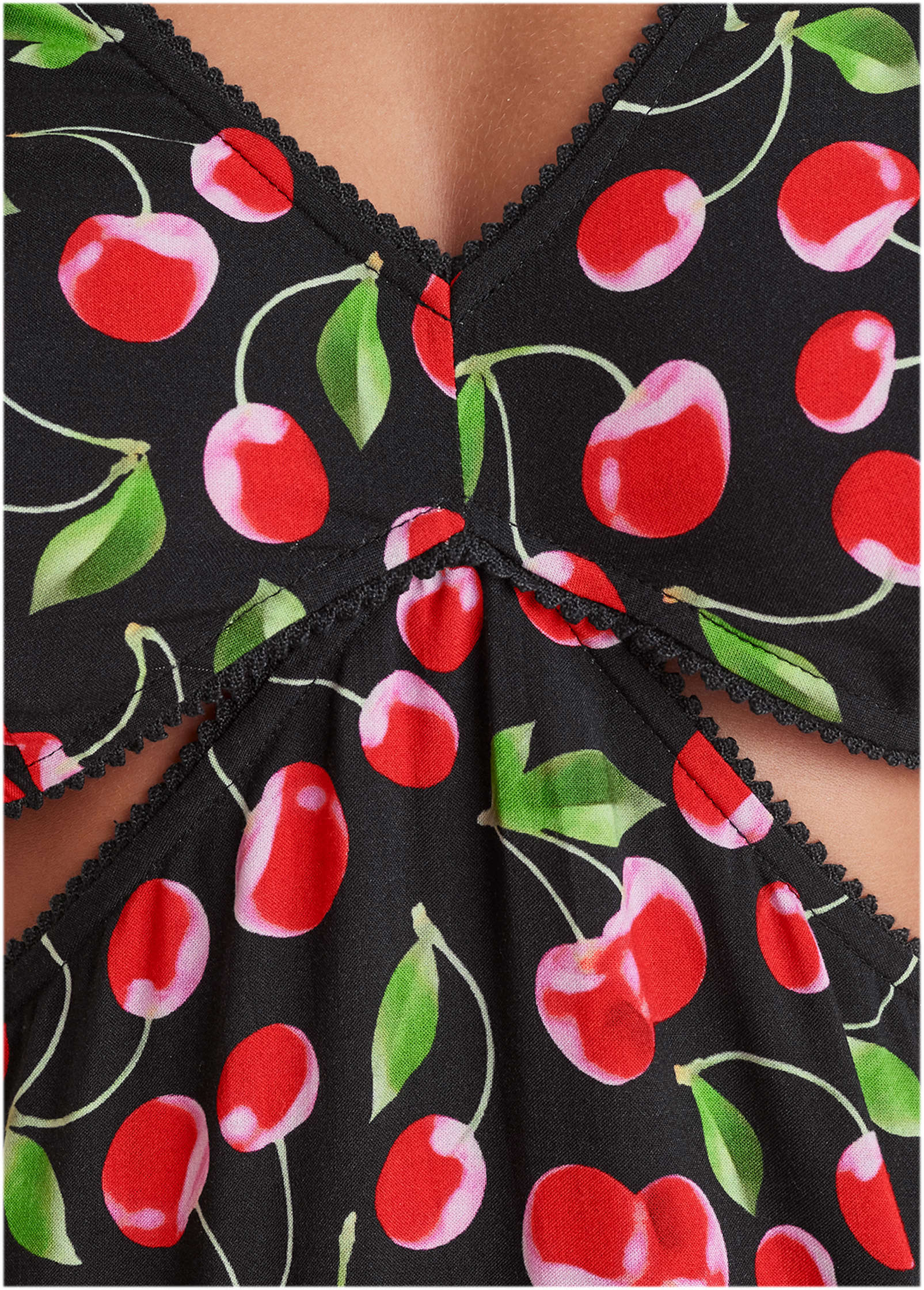 Cut Out Waist Blouse Very Cherry