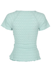 Bubbly Knit Wrap Top Dusty Mint