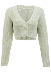 Marled Crop Cardigan Multi Color