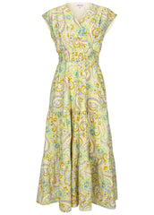 Smocked Waist Maxi Dress Candied Shortbread Paisley