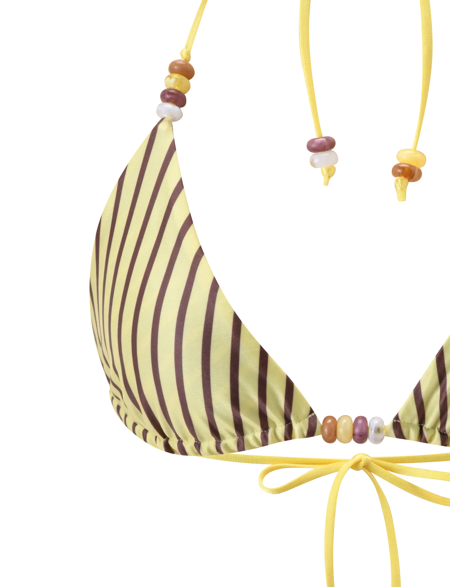 FINLEA REVERSIBLE BIKINI TOP BROWN AND YELLOW STRIPE