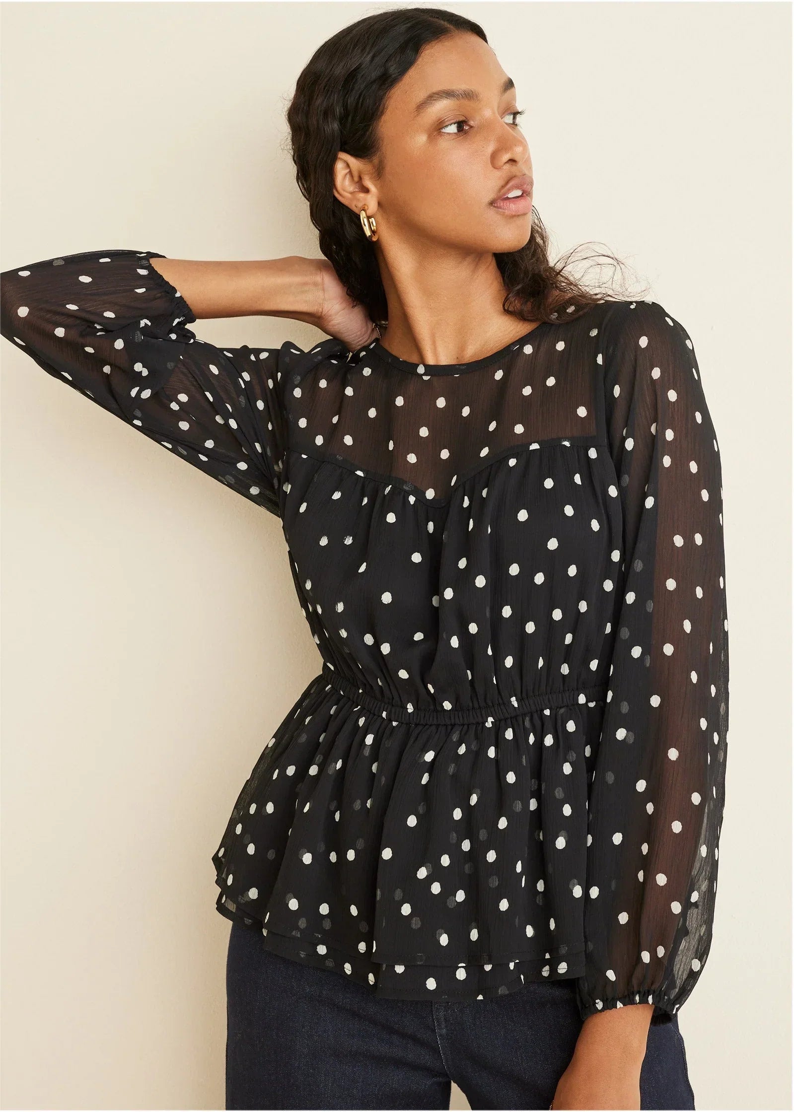 Sheer Beauty Blouse Dolce Vita Dot