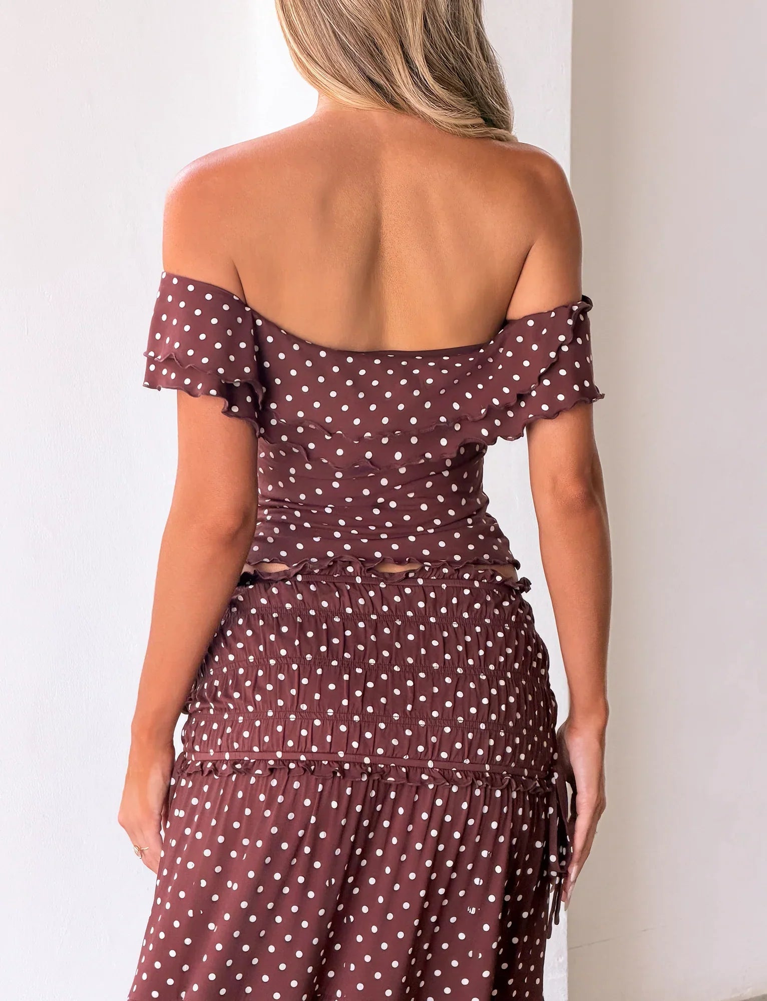 DENALI MAXI SKIRT BROWN DOT