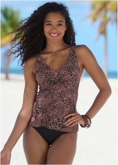 Underwire Tankini Top Set Abstract Leopard