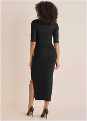 Front Cut Out Maxi Dress Jet Black