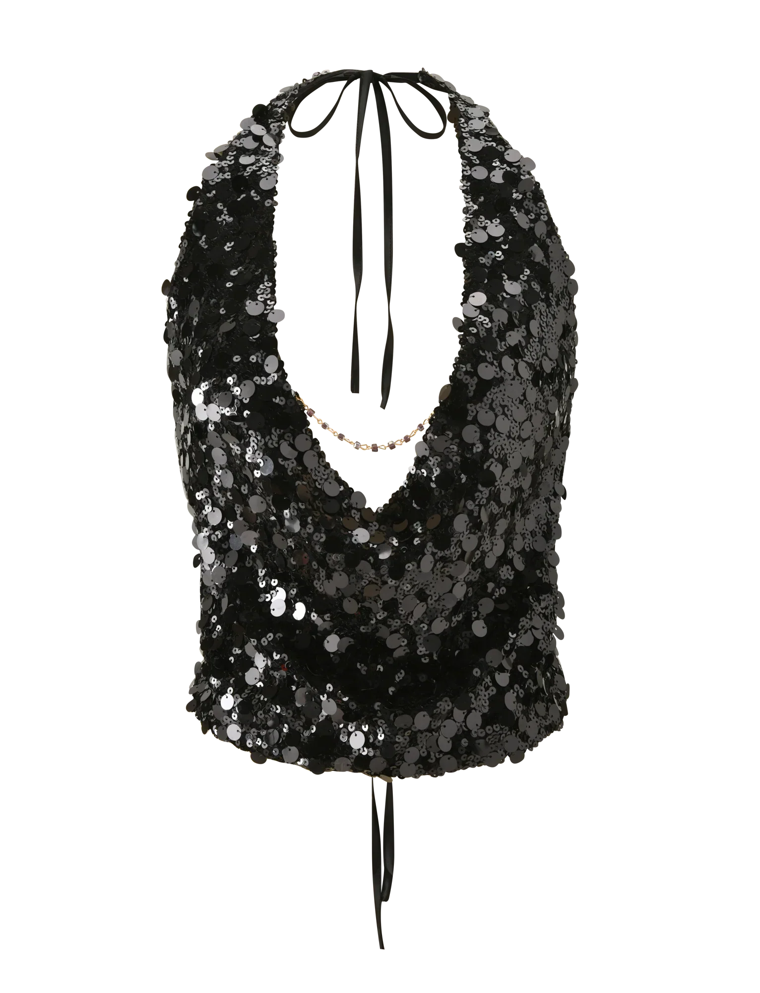 ZANA TOP BLACK SEQUIN