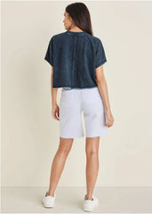 Brooke Denim Bermuda Shorts White