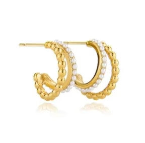 Moti Gold Double Hoops