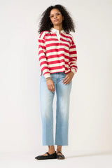 Mid Rise Rambler Zip Ankle Fray Jean