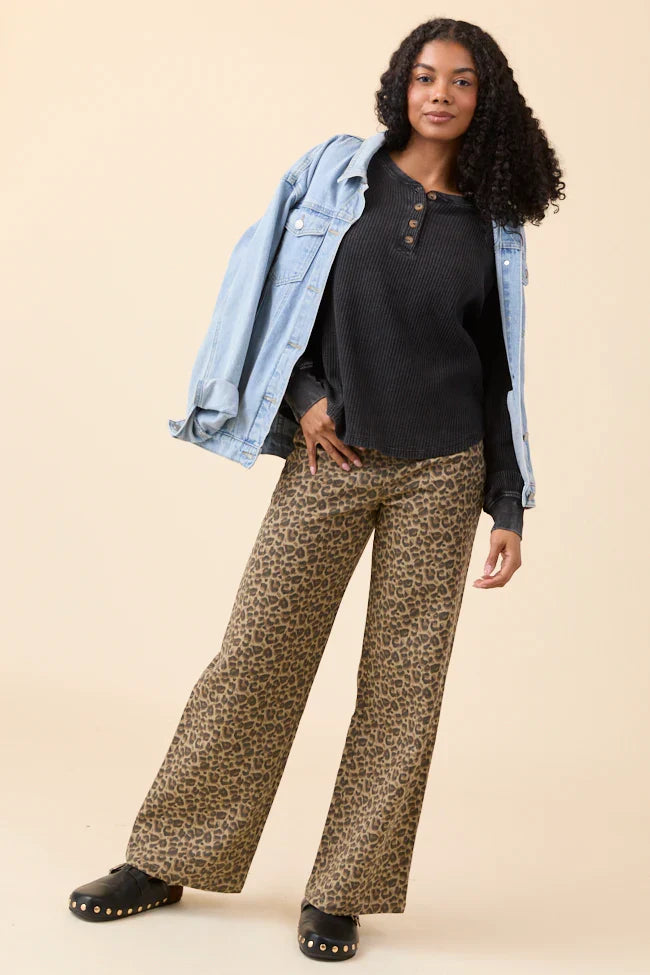 Wild Things Leopard Wide Leg Pants SALE