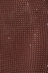 Embellished Mid Rise Maxi Skirt in Espresso
