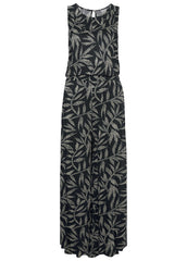 Front Slit Maxi Dress White Black