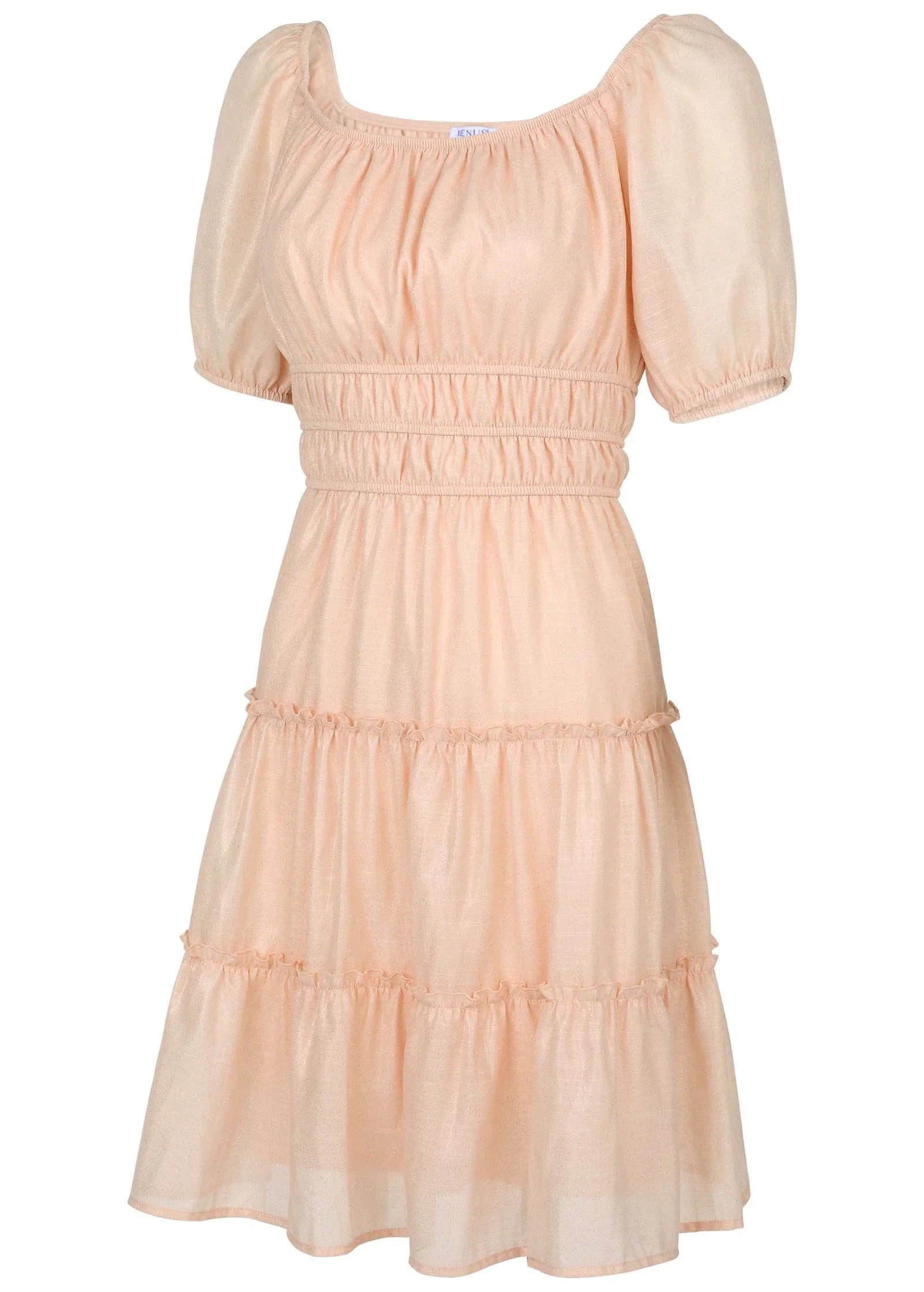 Tiered A Line Dress Pink