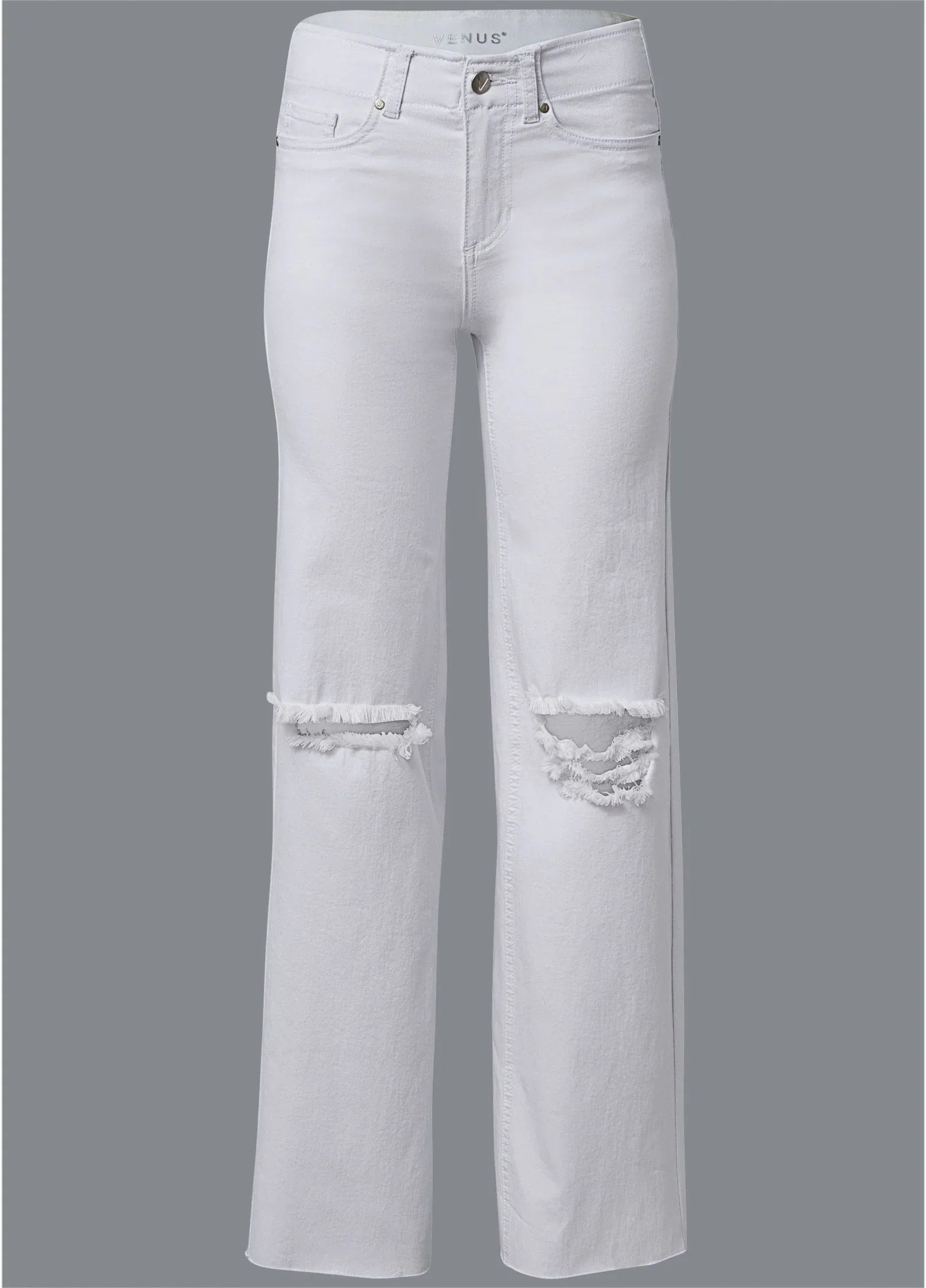 Laura Crop Wide Leg Jean White Denim
