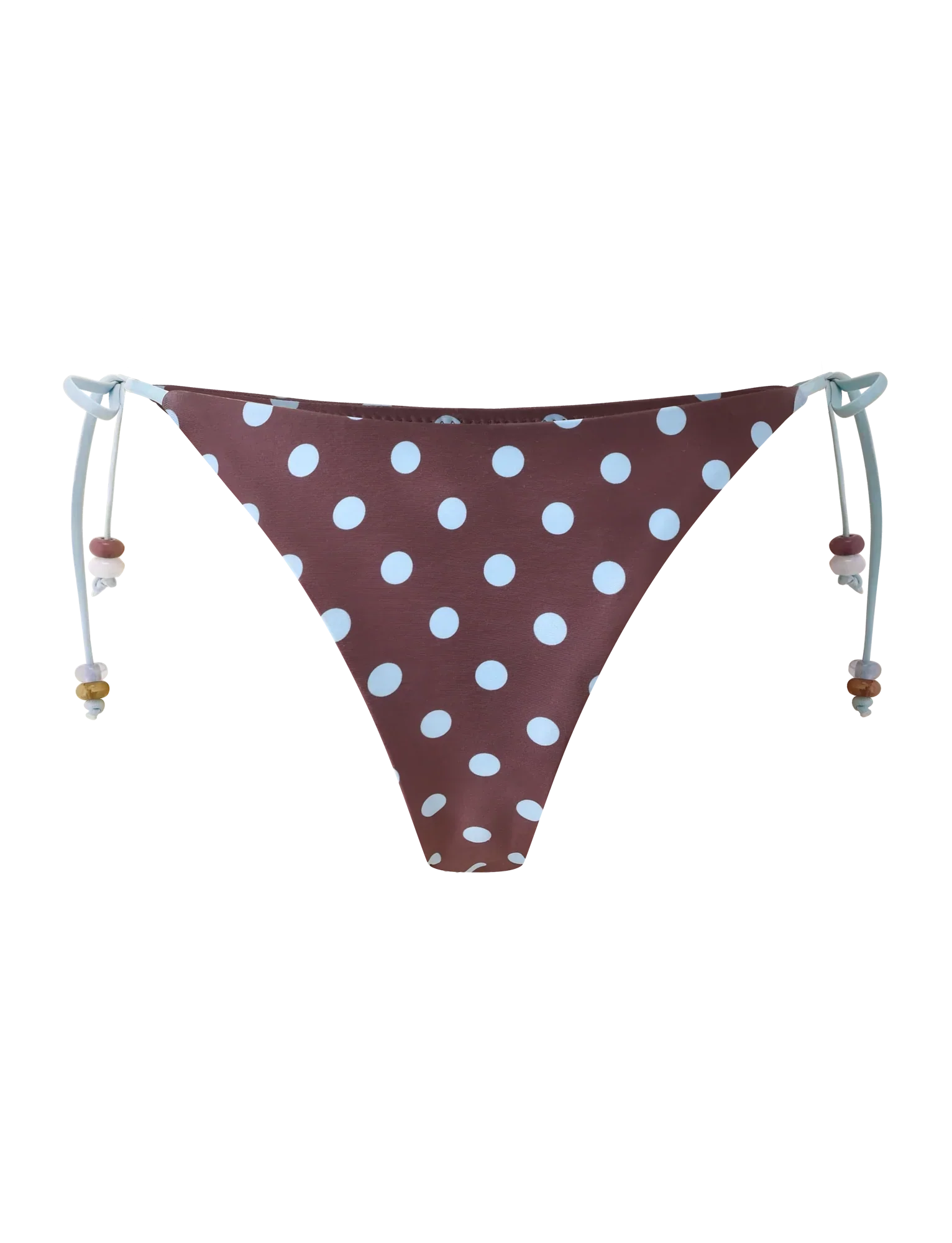 FINLEA BIKINI BOTTOM BROWN AND BLUE POLKA DOT